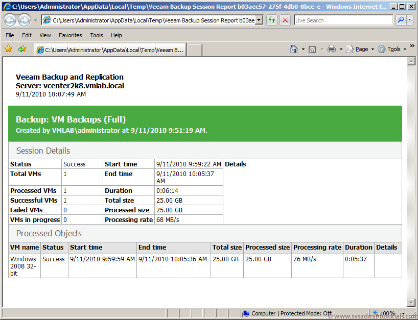 Veeam v5 Virtual Machine Backup